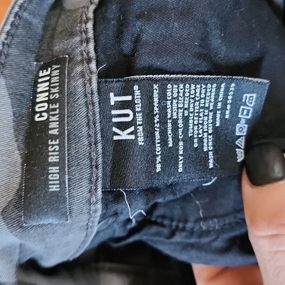 EUC Kut from the Kloth: Connie High-rise Ankle Skinny, Black/Gray Camo, Size 2 - Picture 7 of 9